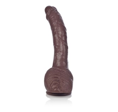 Duży zagięty murzyński penis dildo 22cm przyssawka